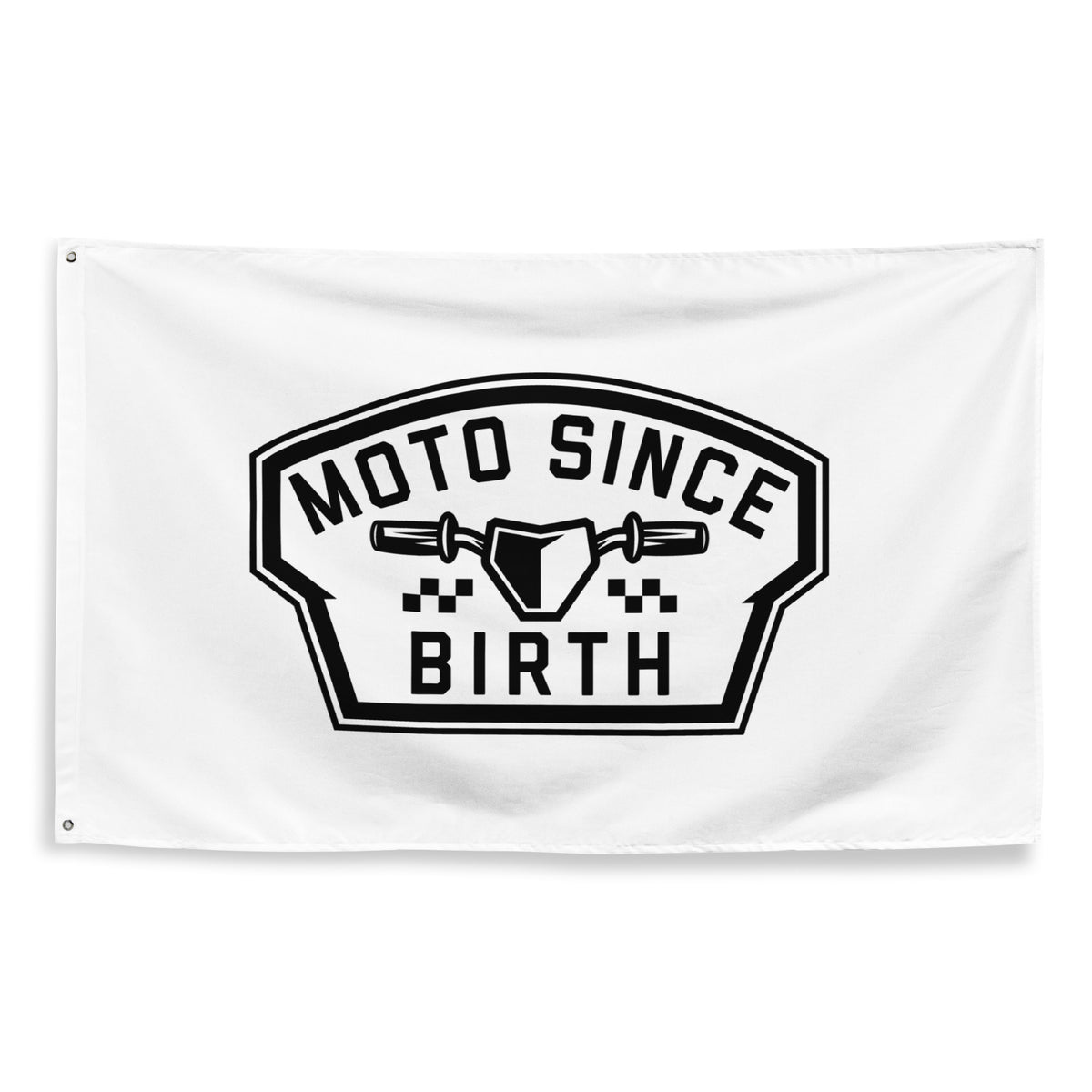 Moto Since Birth checkered pit flag, front