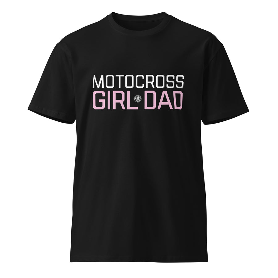 Moto Since Birth Girl Dad motocross t-shirt in black, front