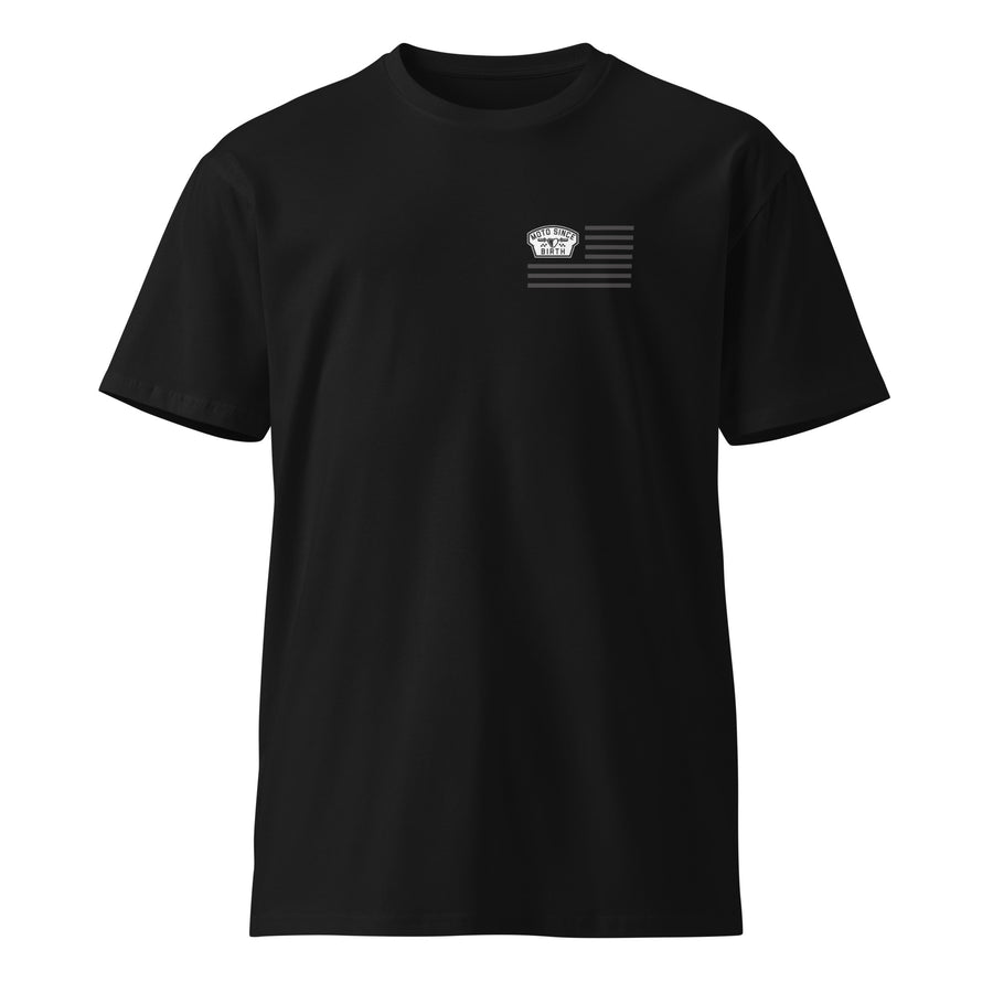 Moto Since Birth Moto Patriot t-shirt in black, front