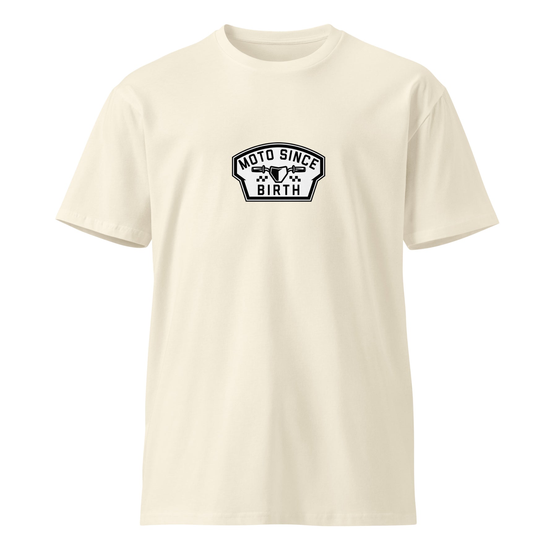 Moto Since Birth dads motocross graphic tee in natural, front